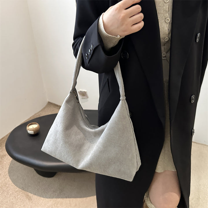 Grey Solid One Handle Sling Bag