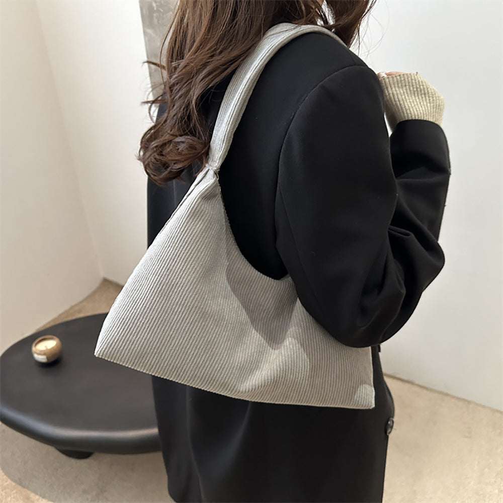 Grey Solid One Handle Sling Bag