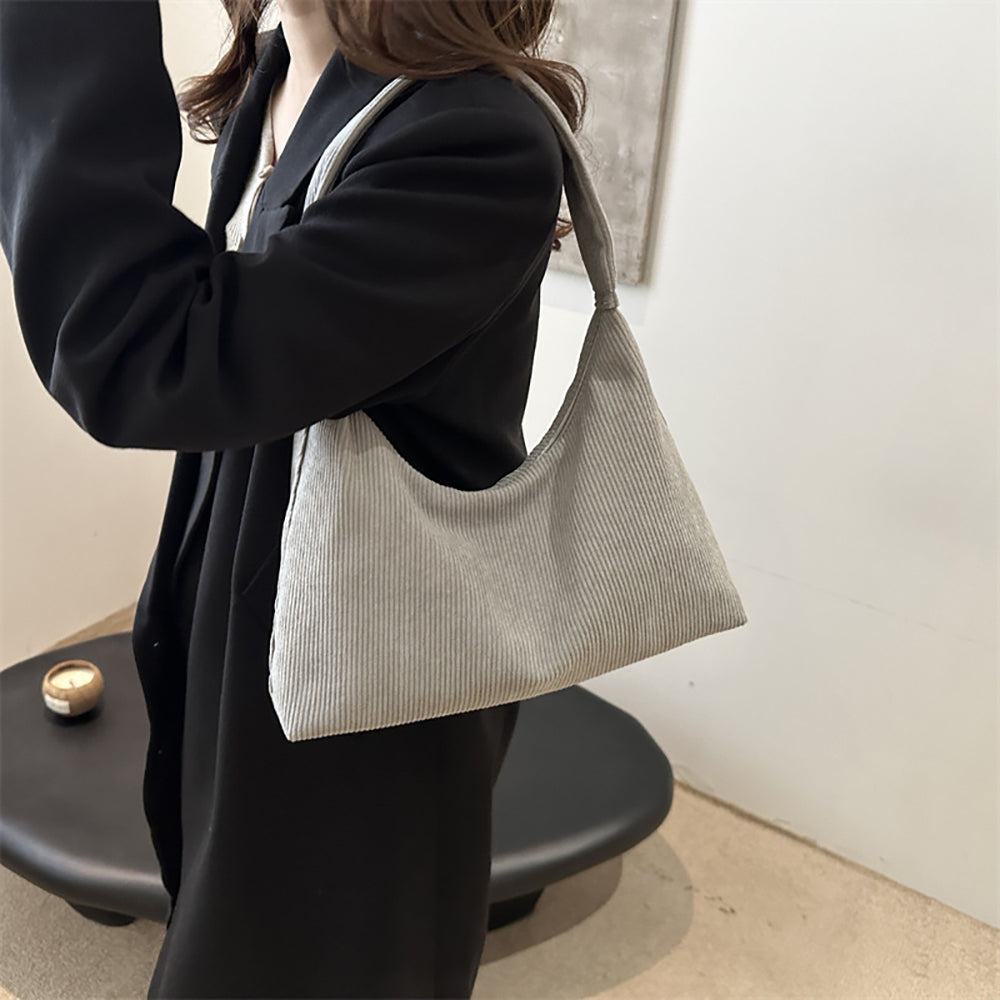 Grey Solid One Handle Sling Bag