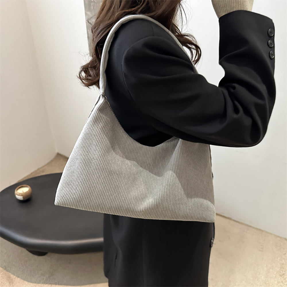 Grey Solid One Handle Sling Bag