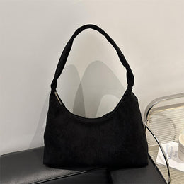 Black Solid One Handle Sling Bag