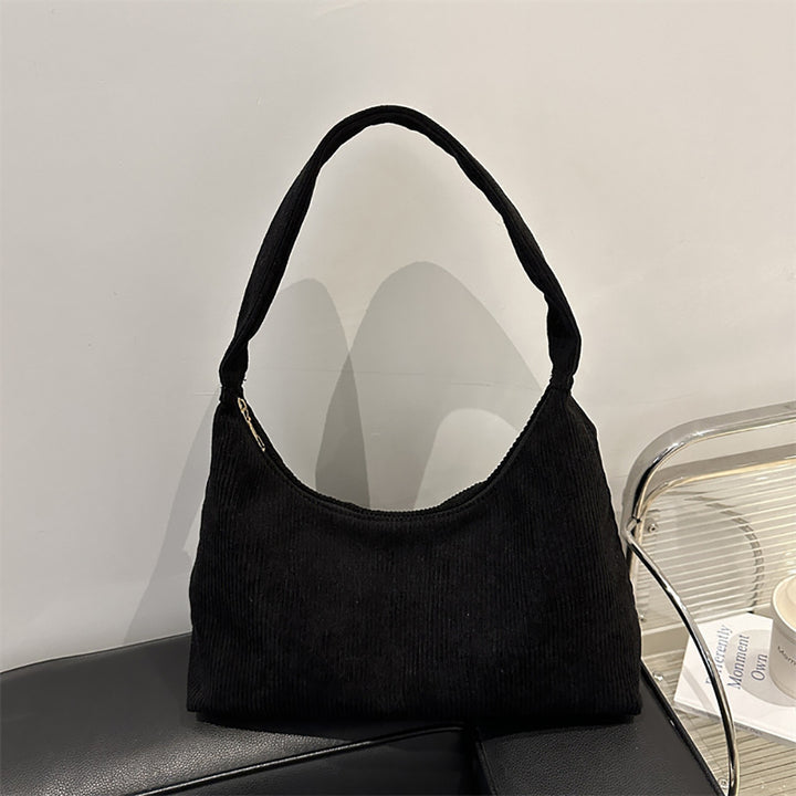 Black Solid One Handle Sling Bag