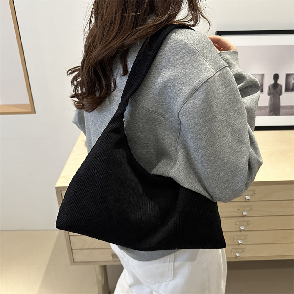 Black Solid One Handle Sling Bag