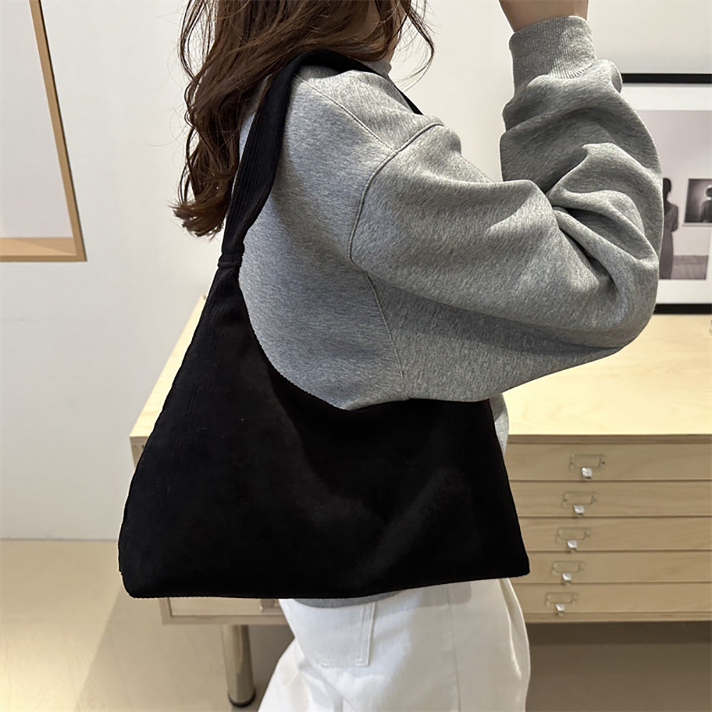 Black Solid One Handle Sling Bag