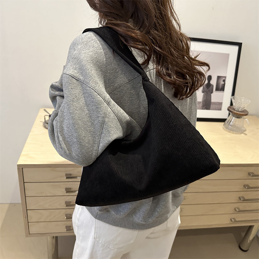 Black Solid One Handle Sling Bag