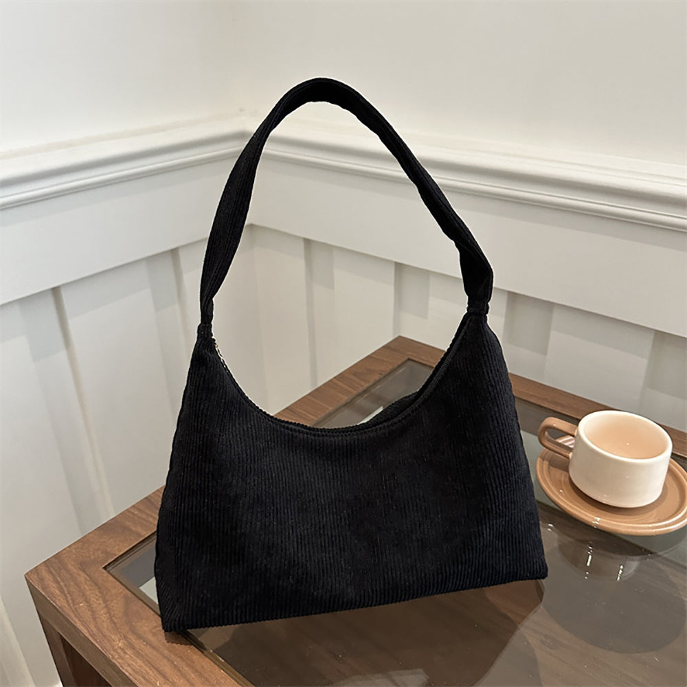 Black Solid One Handle Sling Bag