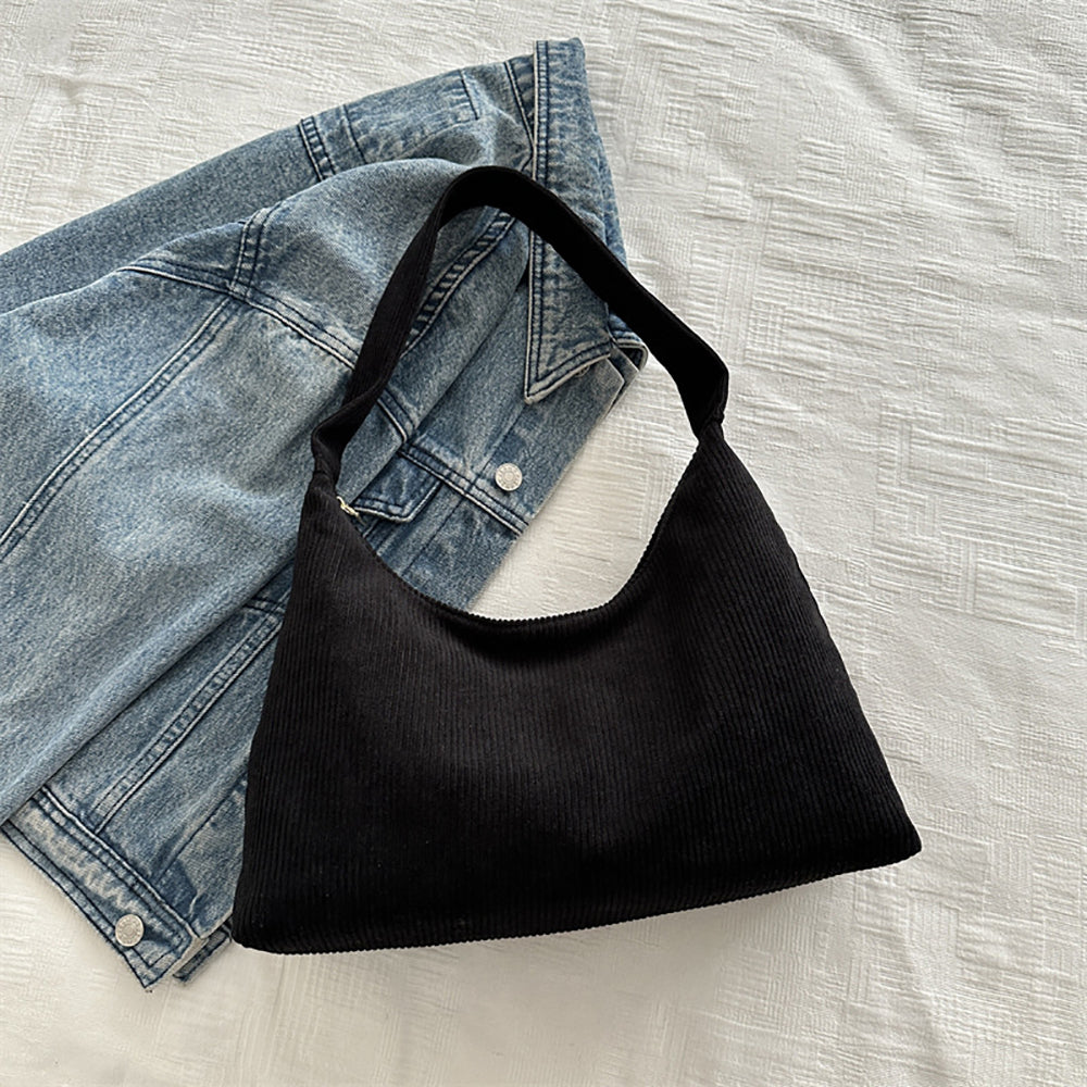 Black Solid One Handle Sling Bag