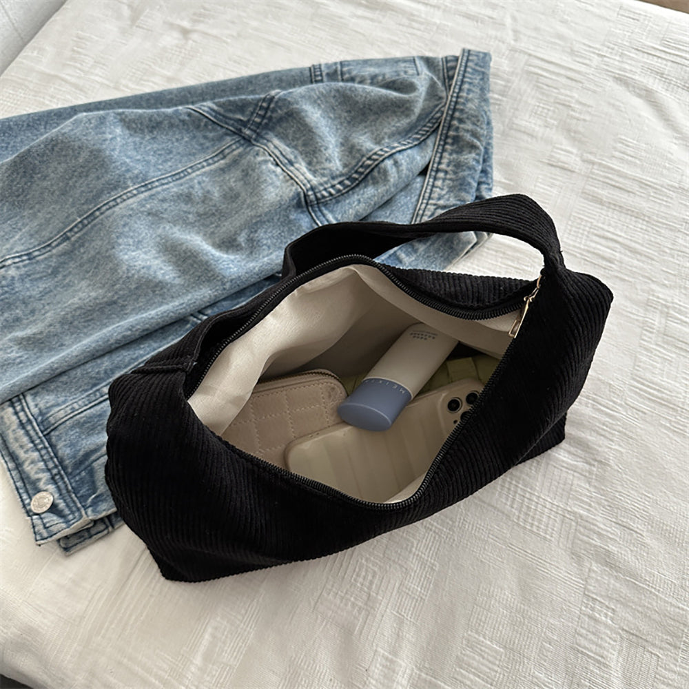 Black Solid One Handle Sling Bag