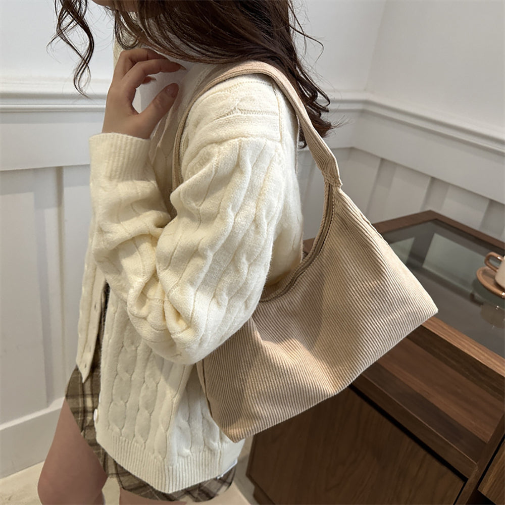 Khaki Solid One Handle Sling Bag
