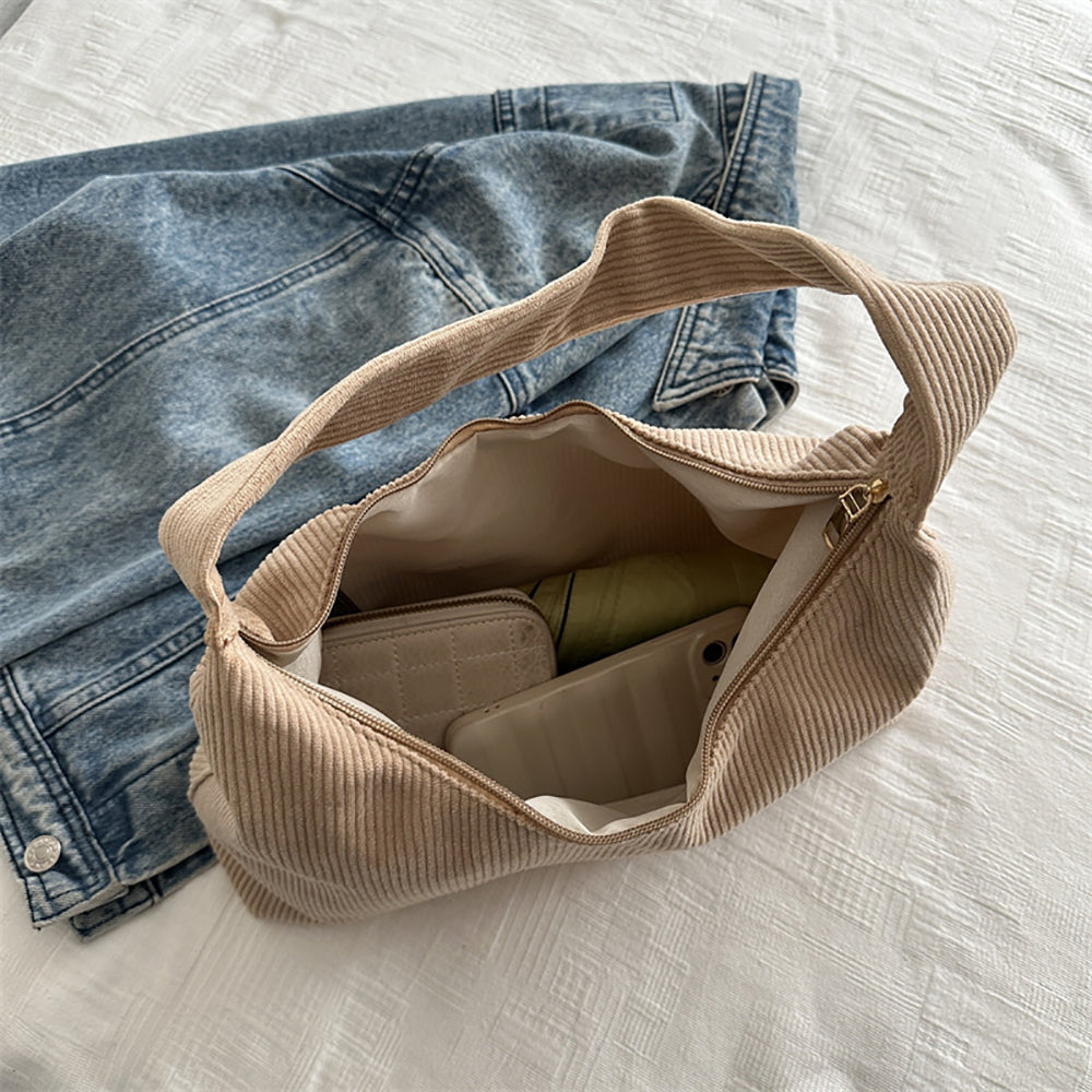 Khaki Solid One Handle Sling Bag