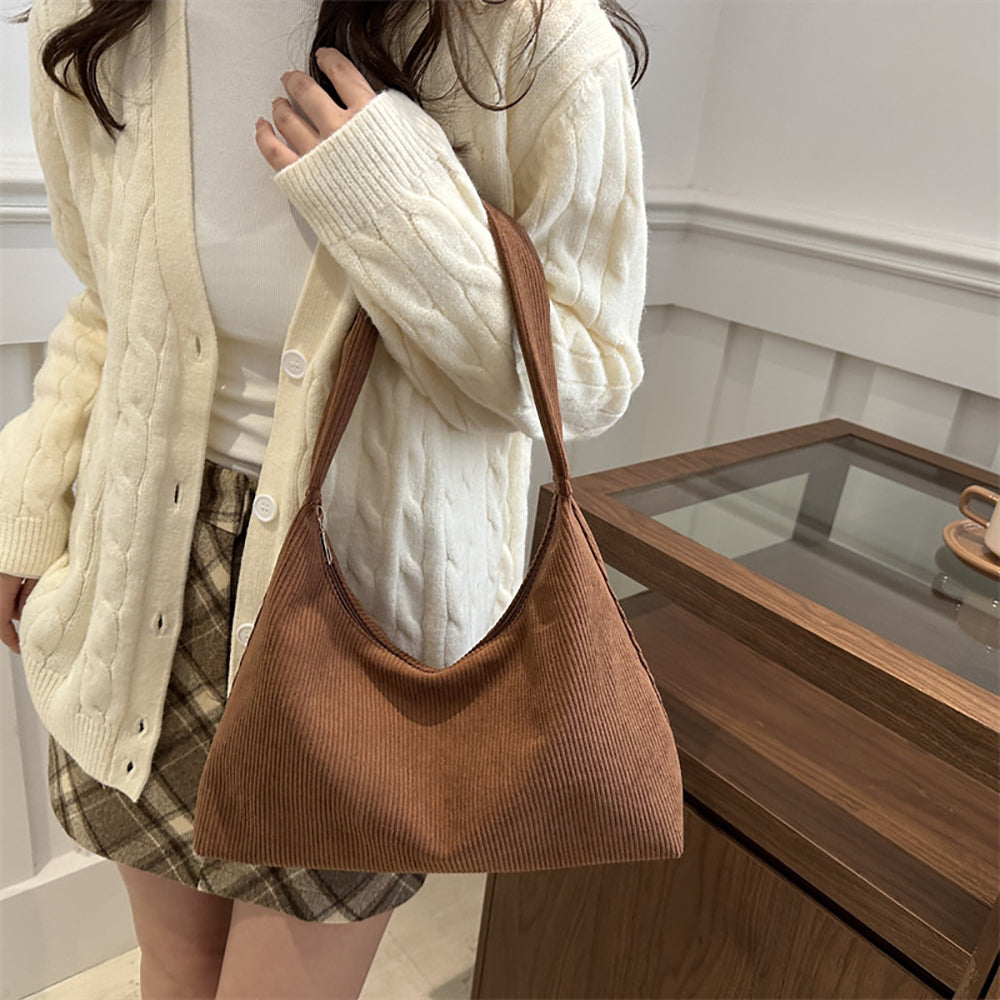 Brown Solid One Handle Sling Bag