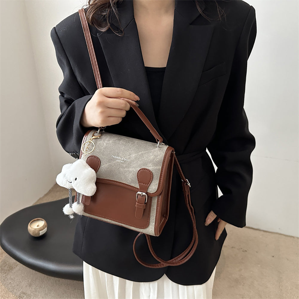 PU Bucket Sling Bag with Applique