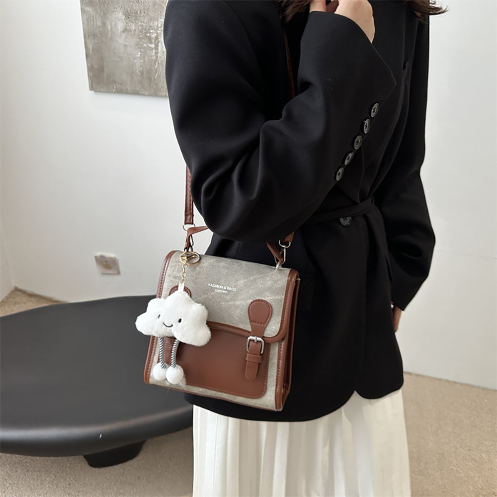 PU Bucket Sling Bag with Applique