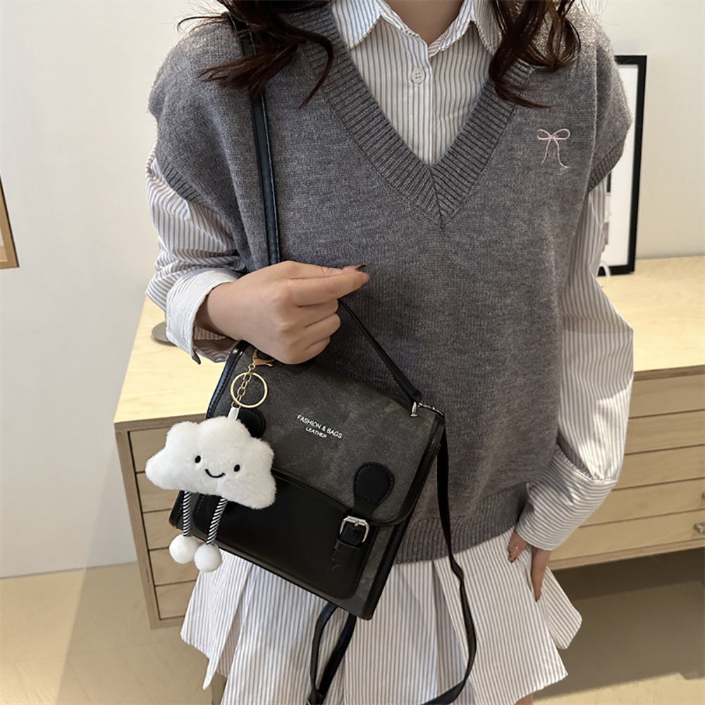 PU Bucket Sling Bag with Applique