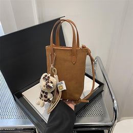 PU Bucket Handheld Bag with Applique