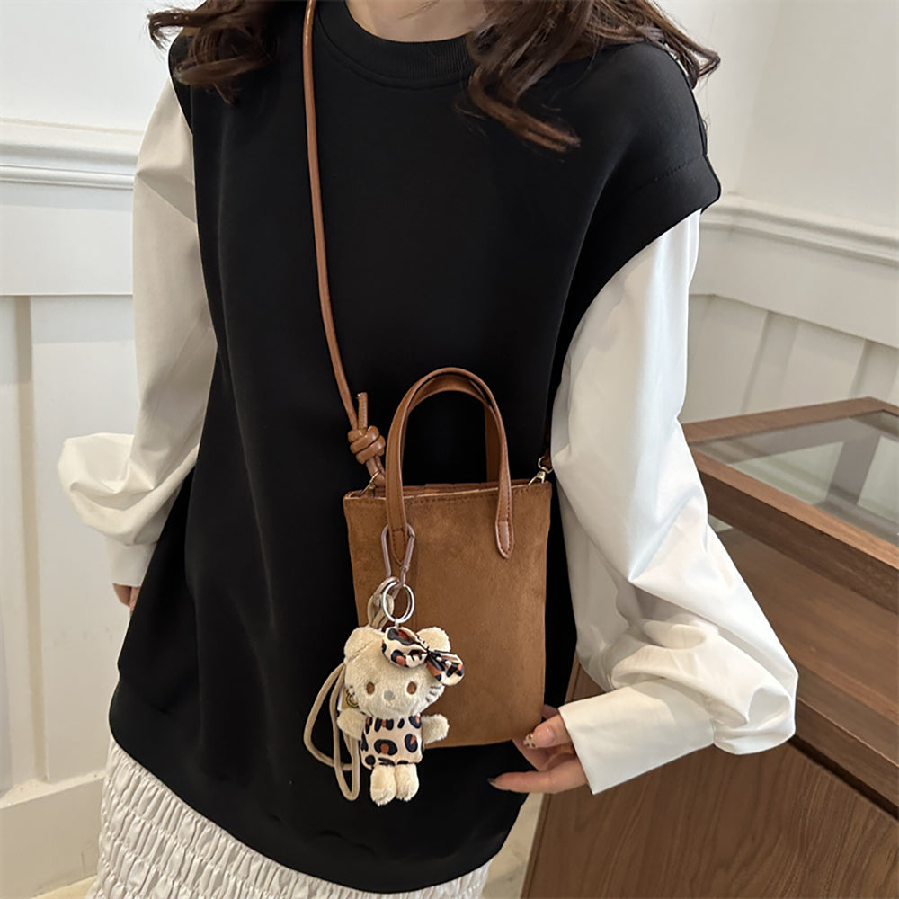 PU Bucket Handheld Bag with Applique