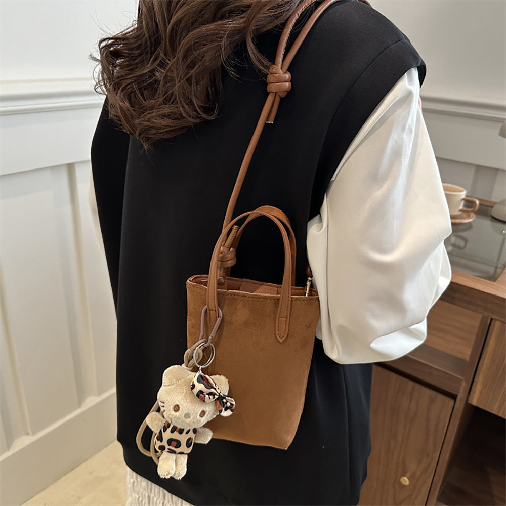PU Bucket Handheld Bag with Applique