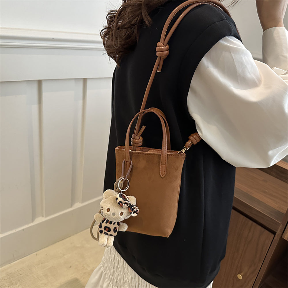 PU Bucket Handheld Bag with Applique