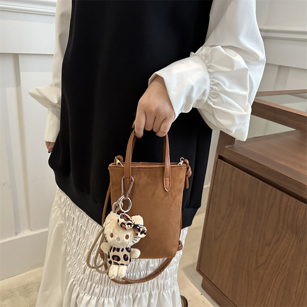 PU Bucket Handheld Bag with Applique