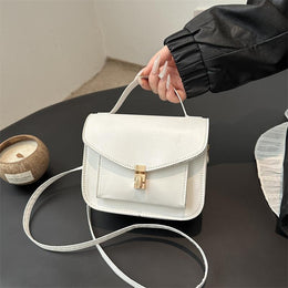 White Solid One Handle Sling Bag