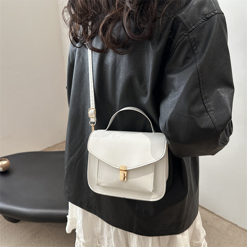 White Solid One Handle Sling Bag