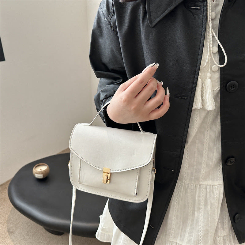 White Solid One Handle Sling Bag