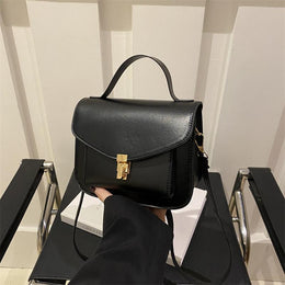 Black Solid One Handle Sling Bag