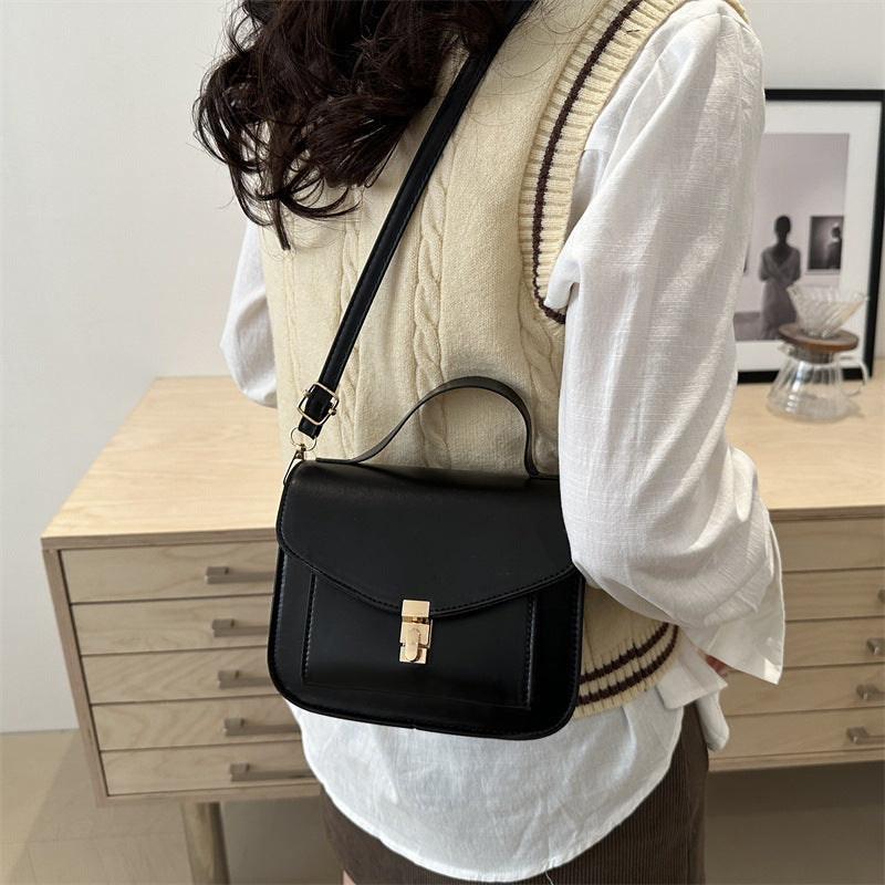 Black Solid One Handle Sling Bag