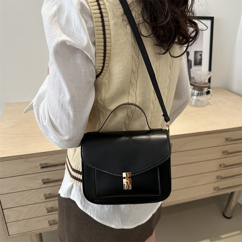 Black Solid One Handle Sling Bag
