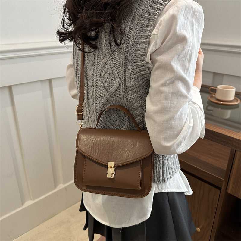 Brown Solid One Handle Sling Bag