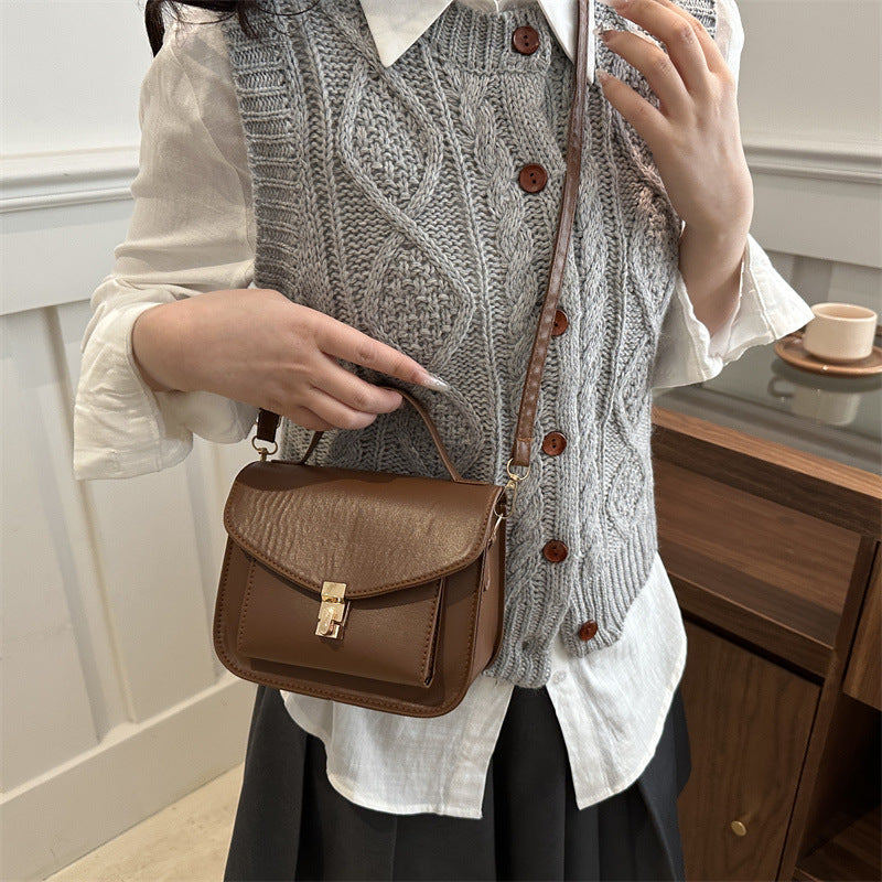 Brown Solid One Handle Sling Bag