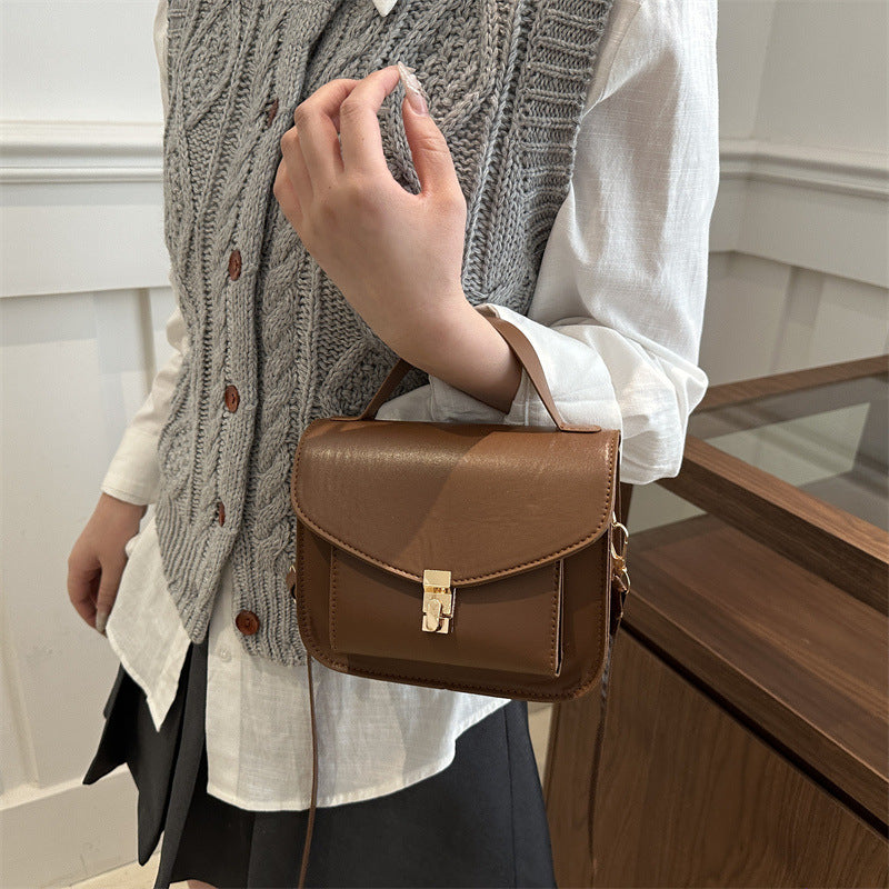 Brown Solid One Handle Sling Bag