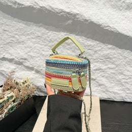 Black Printed One Handle Hobo Bag