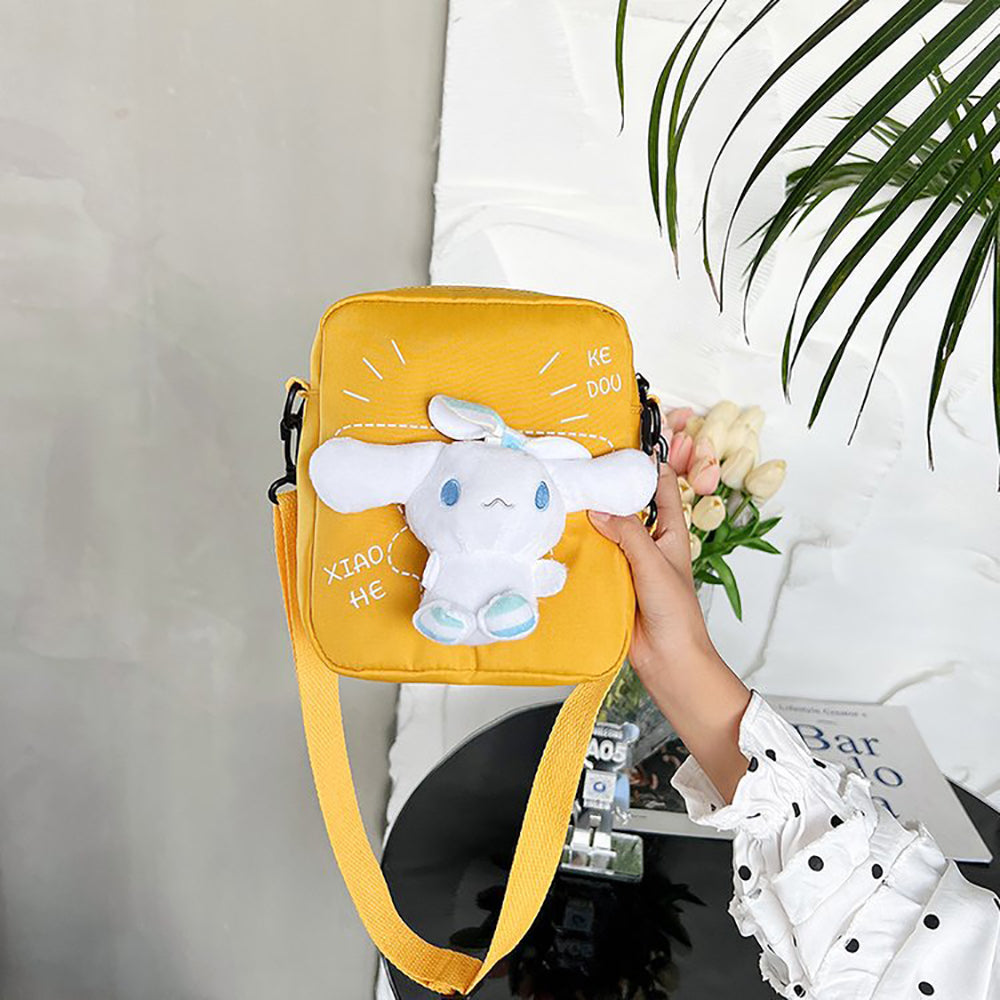 Printed Structured Shoulder Bag with Applique