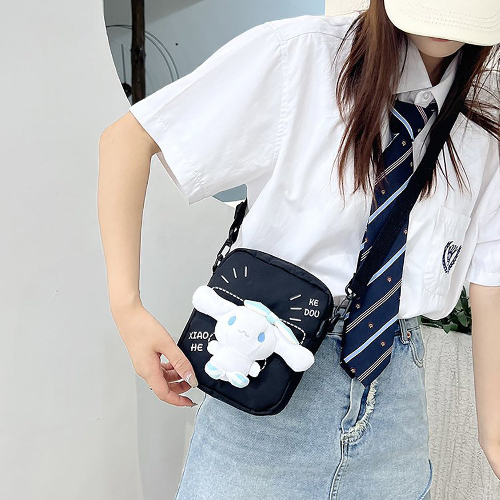 Printed Structured Shoulder Bag with Applique