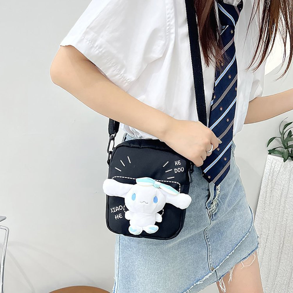 Printed Structured Shoulder Bag with Applique