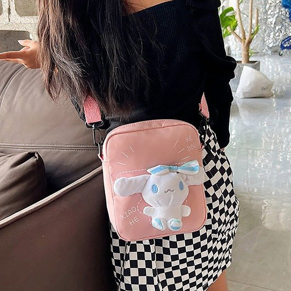 Printed Structured Shoulder Bag with Applique