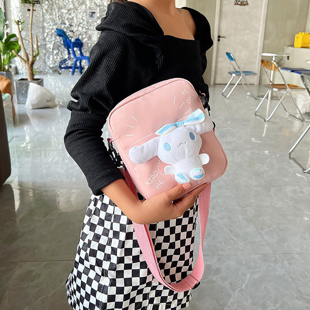 Printed Structured Shoulder Bag with Applique