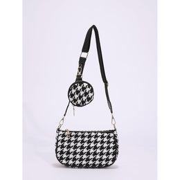 Checked PU Hobo Bag