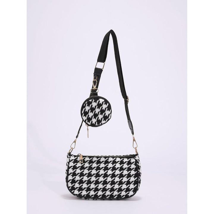 Checked PU Hobo Bag