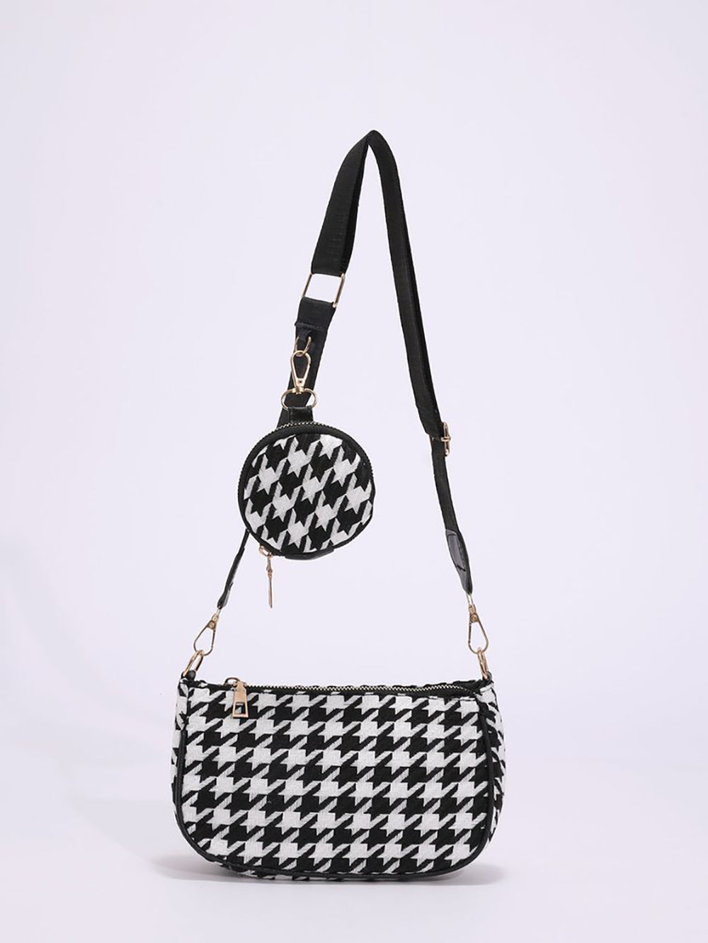 Checked PU Hobo Bag