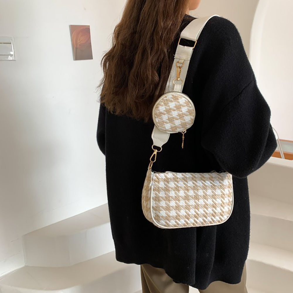 Checked Hobo Bag