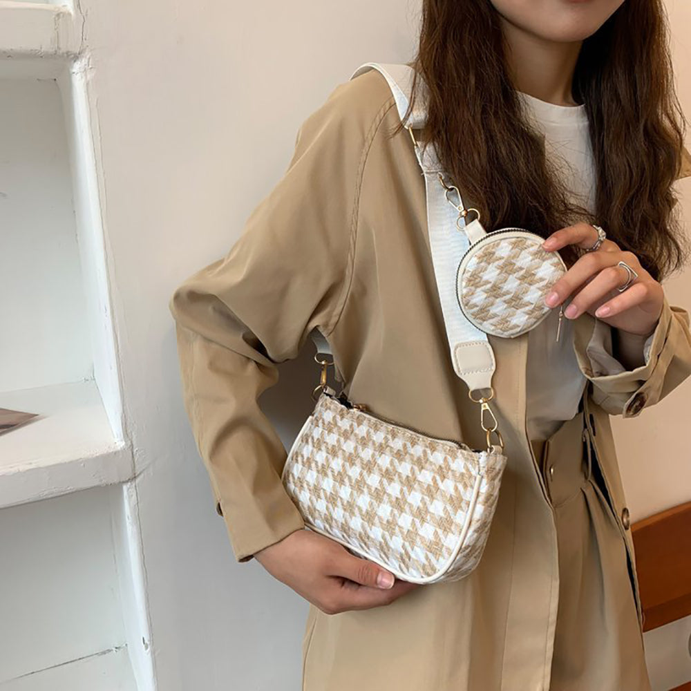 Checked Hobo Bag