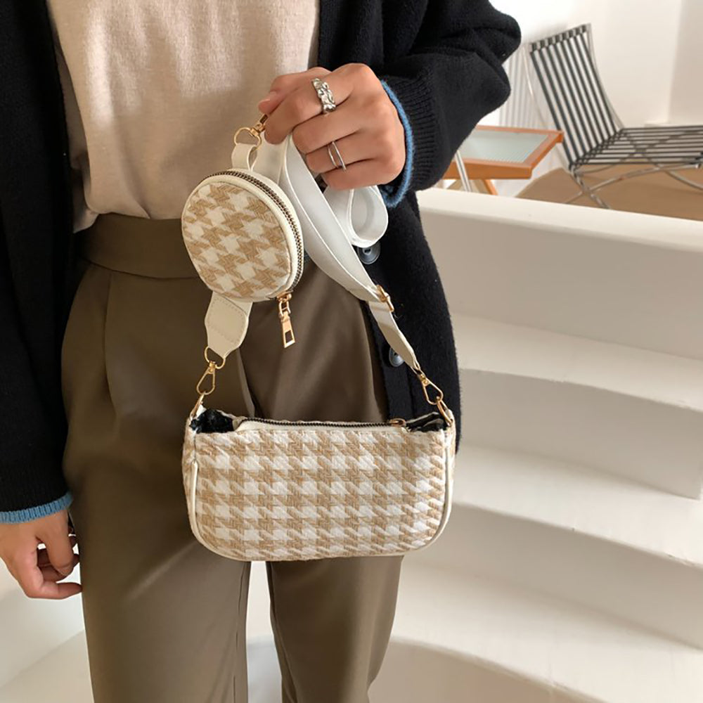 Checked Hobo Bag