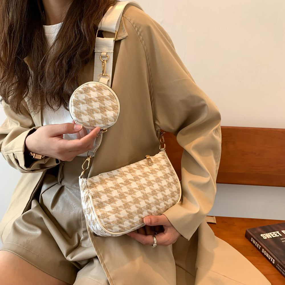 Checked Hobo Bag