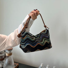 Black Printed Two Handles Sling Bag