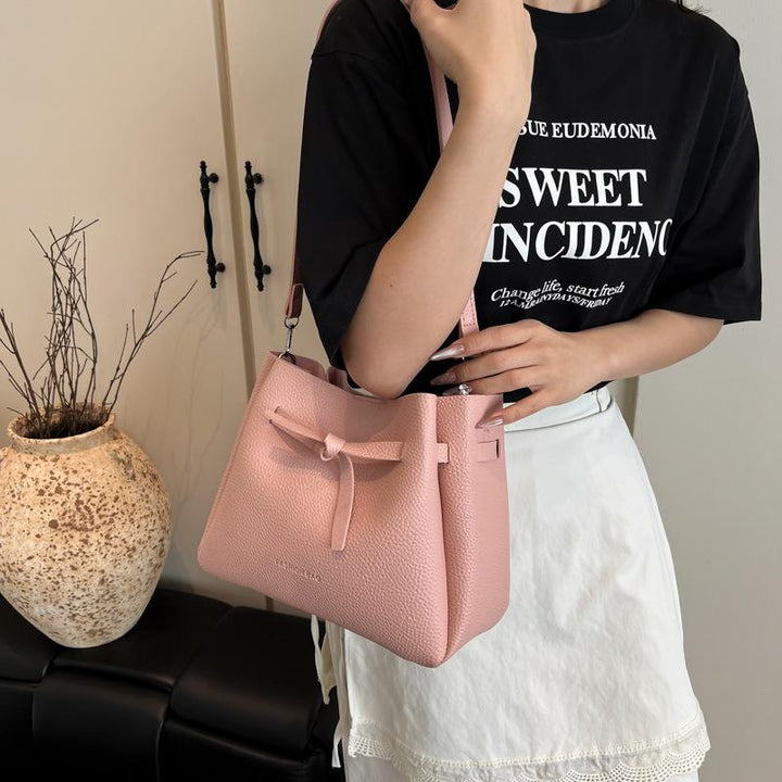 Black Solid One Handle Shoulder Bag