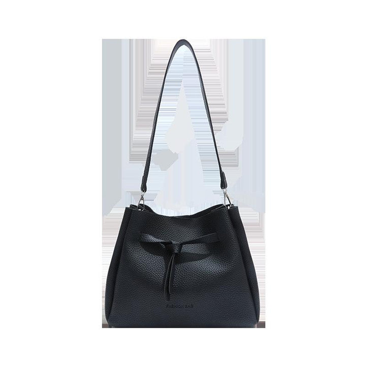 Black Solid One Handle Shoulder Bag