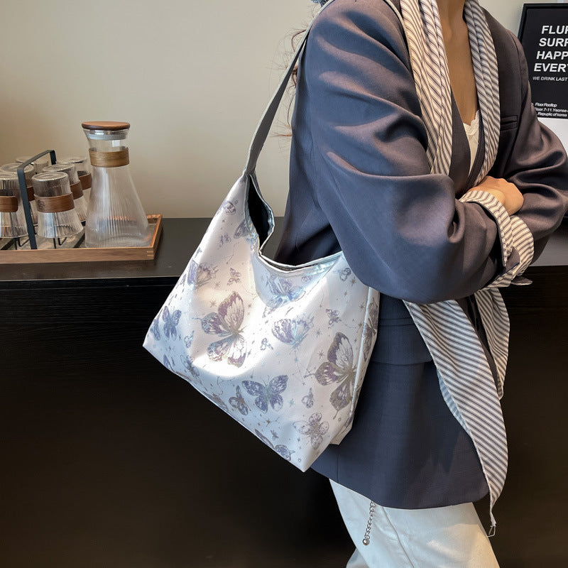Black Printed One Handle Sling Bag