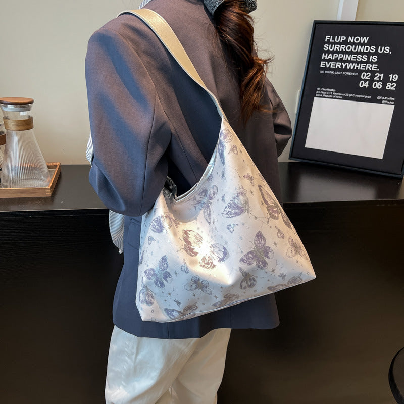 Black Printed One Handle Sling Bag